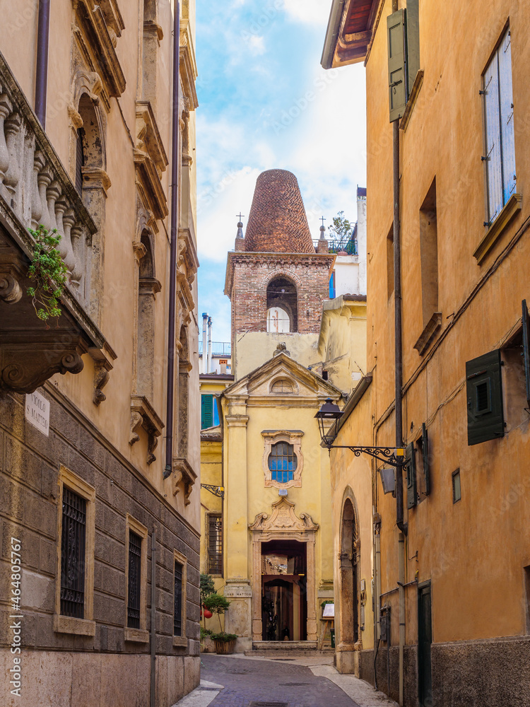 Verona city center with beautiful houses and alleys