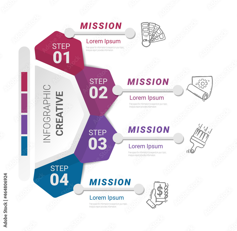Abstract infographics number options template with 4 steps Abstract infographics number options template with 4 steps