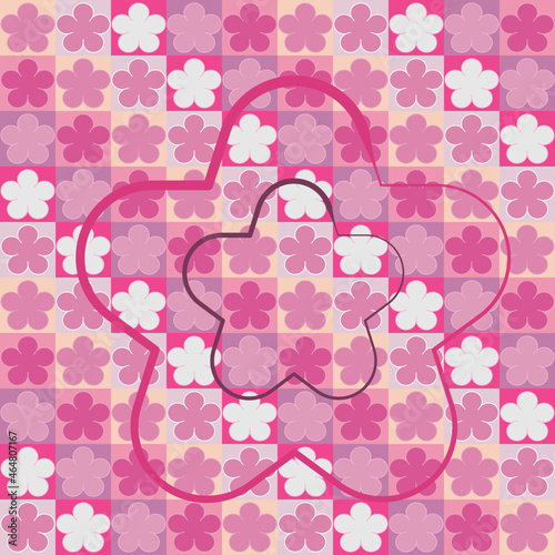 seamless pattern with pink flowers