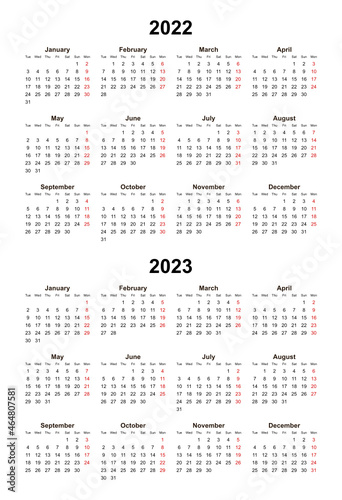 kalendarz na lata 2022 i 2023