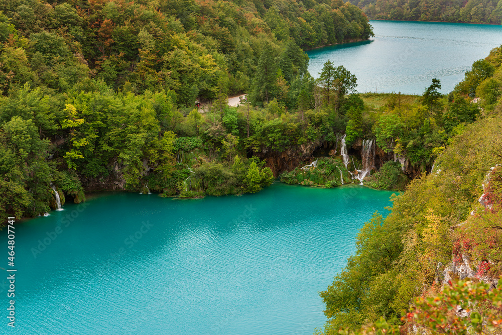 Scenic view of Plitvice Lakes National Park in Croatia