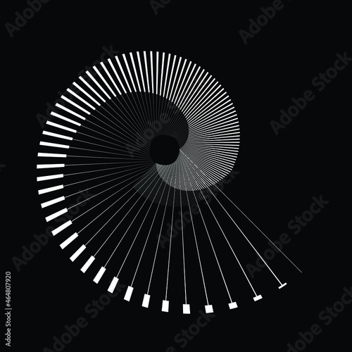 Rotating speed Lines in Spiral Form for comic books . fireworks Explosion background . Vector Illustration . Starburst round Logo . Spiral Design element . Abstract Geometric spiral shape . 