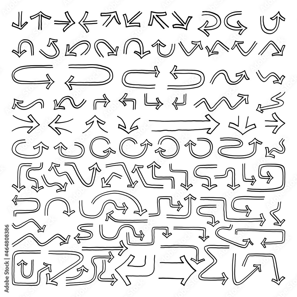 hand drawn vector set of arrow. hand drawn vector set of arrow.