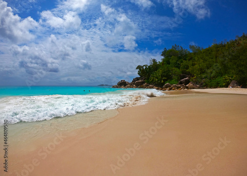 Beautiful beach view of tropical landscape © Payllik