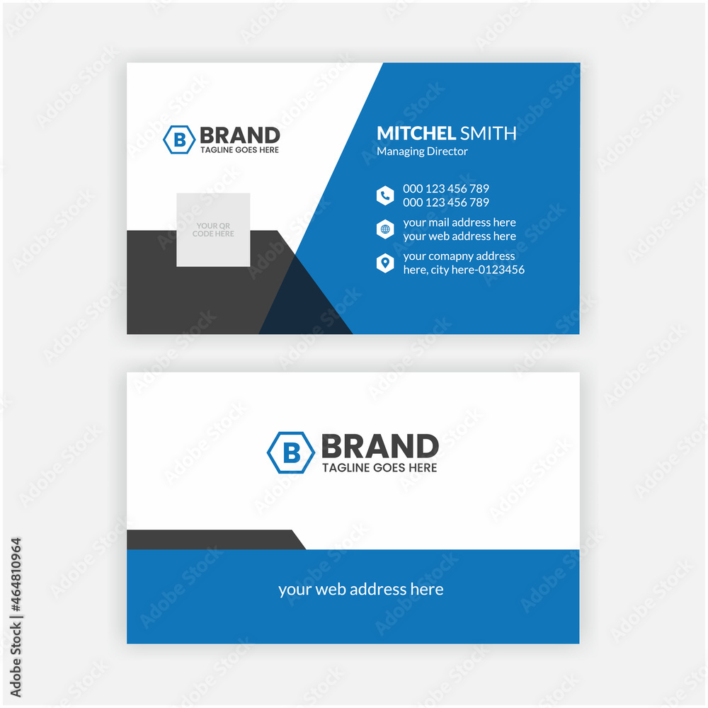 Modern creative minimalist company business card design template