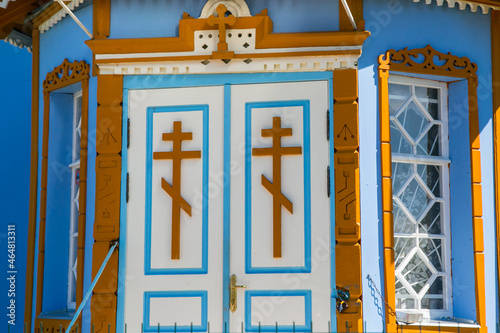 Wooden door of Eastern Orthodox Church