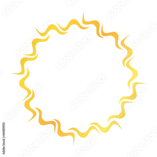 gold round vector frame - circle banner on white background	