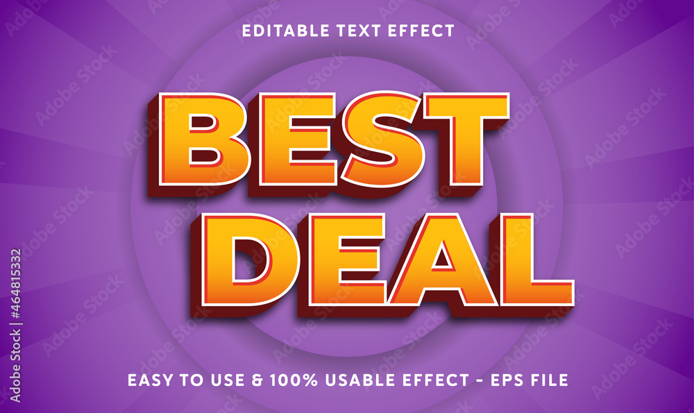 best deal editable text effect template with abstract style use for business brand and store campaign