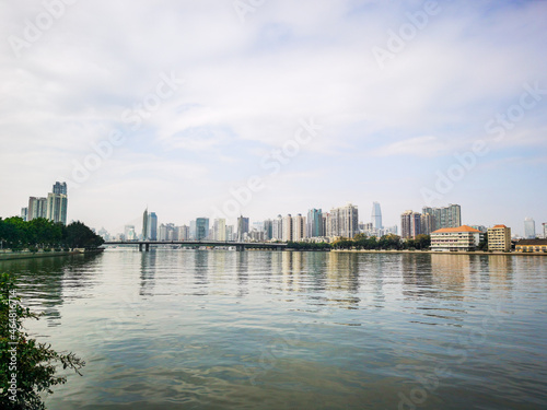 Guangzhou        Canton Canton city center center Pearl river cityscape