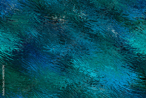 Blue stained glass, texture background of beautiful blue glass.