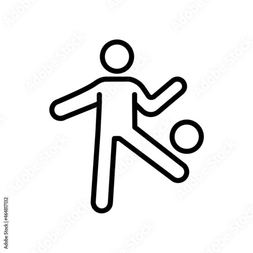 Juggling gymnast icon. Flat soccer player pictogram for web. Line stroke. Simple symbol isolated on white background. Outline icon vector eps10