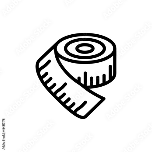 Ruler flat icon. Fitness pictogram for web. Line stroke. Sport ruler isolated on white background. Vector eps10.