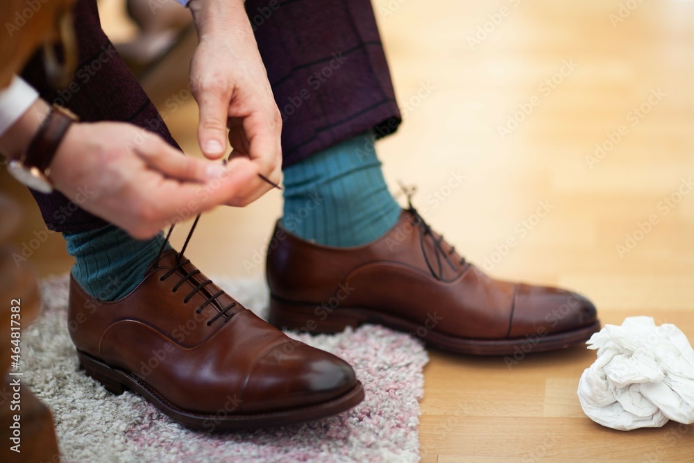 man groom getting ready for wedding