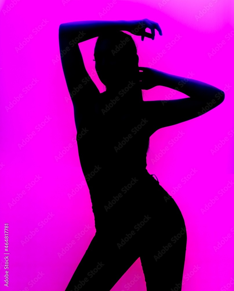 silhouette of beautiful woman