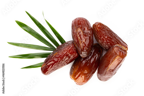 Wallpaper Mural Dry dates isolated on white background. Top view. Flat lay pattern. Torontodigital.ca