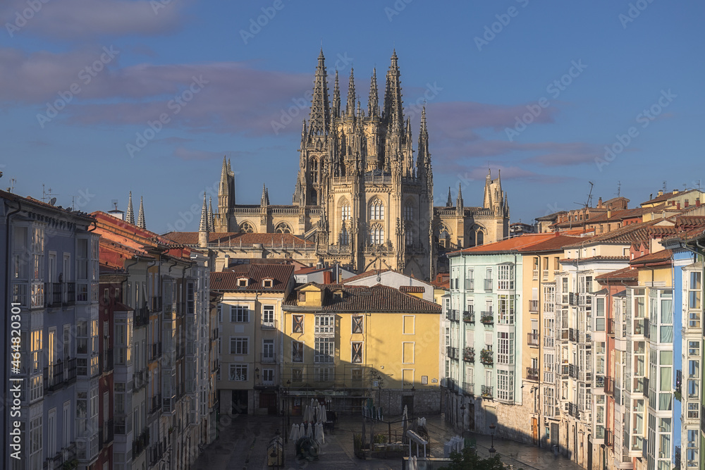 Morning View of Burgos Cathedral, Spain Morning View of Burgos Cathedral, Spain