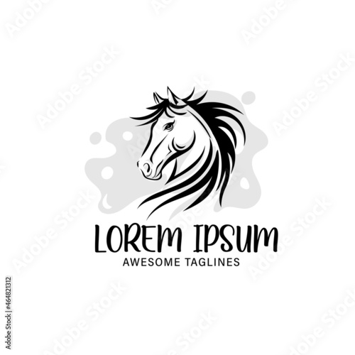 Horse head in black and white vector