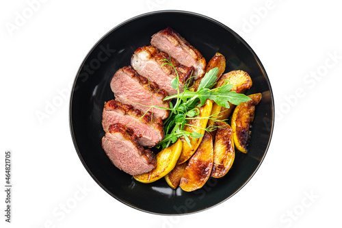 duck breast second course fresh ready to eat meal snack on the table copy space food background rustic 