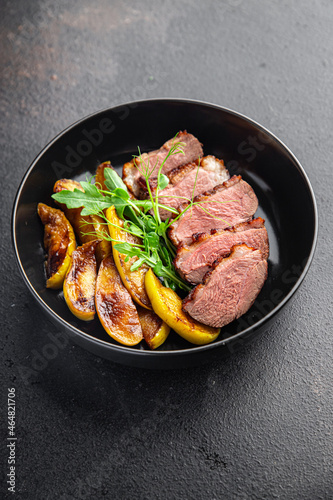 duck breast second course fresh ready to eat meal snack on the table copy space food background rustic 