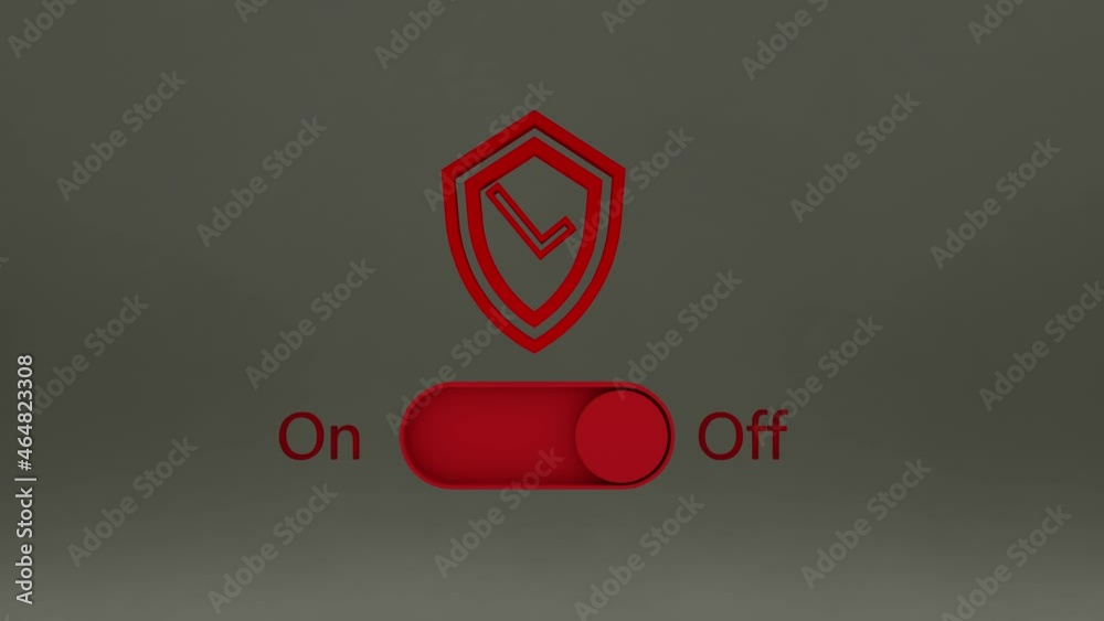 Switch on and off the button security animation. Security symbol ...