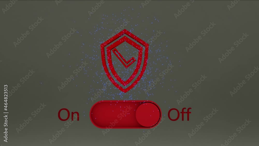 Switch on and off the button security animation. Security symbol ...