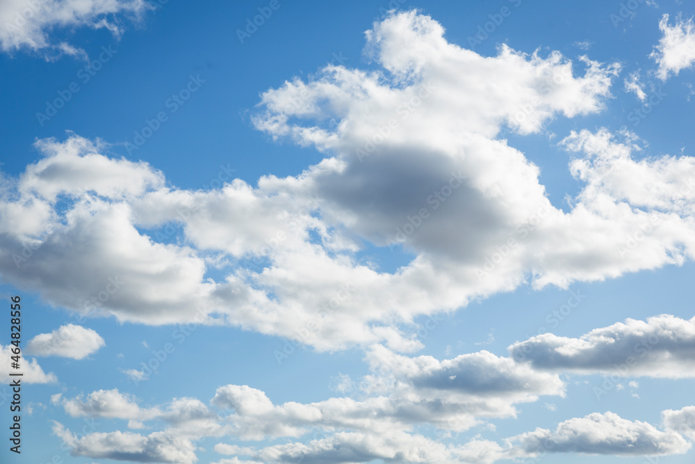 Obraz premium Heavenly clouds, blue sky with clouds background. Sky with clouds weather nature cloud blue. Inspirational concept.