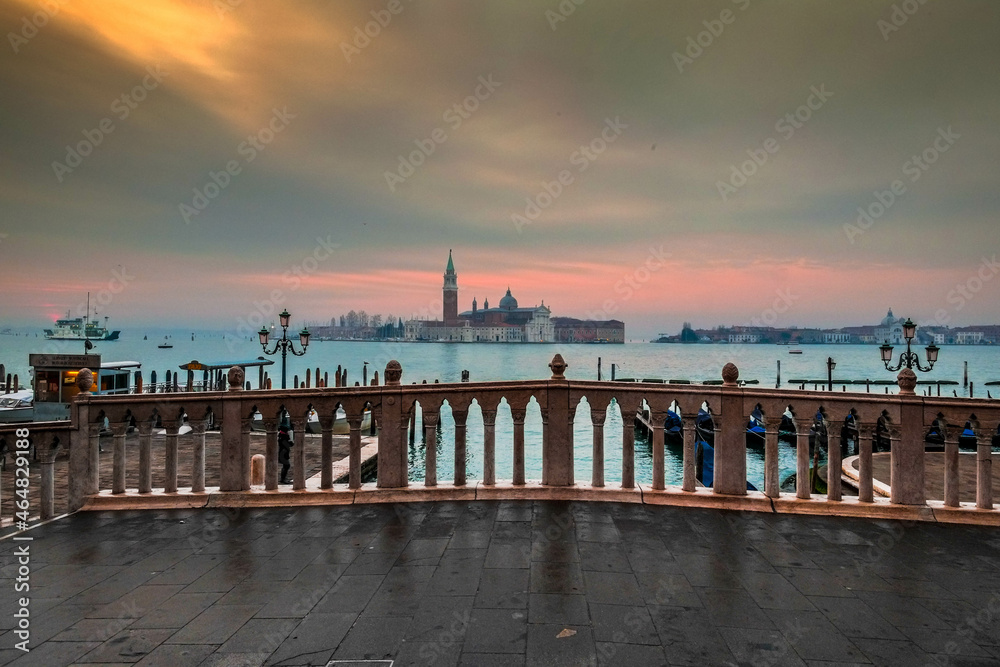 Fototapeta premium The Basilica of San Giorgio Maggiore in Venice at dawn