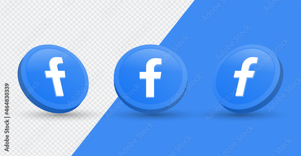 3d Facebook logo in Circle Button - social media icons 3d in modern ...