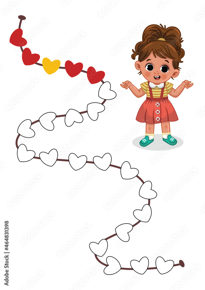 Educational game and painting activity for kids. Vector illustration.
Educational game and painting activity for kids. Vector illustration.