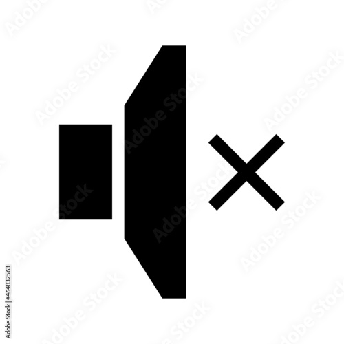 sound off icon on white background	
