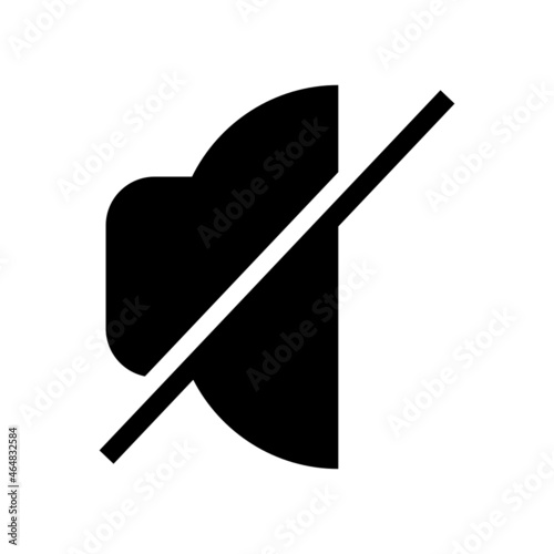 sound off icon on white background	
