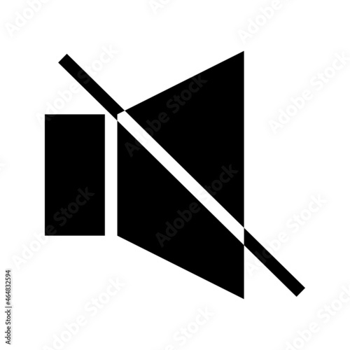 sound off icon on white background	
