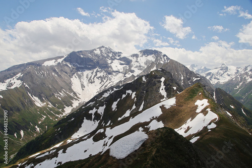 The view from Imbachhorn mountain to Grossglockner glacier, Austria
