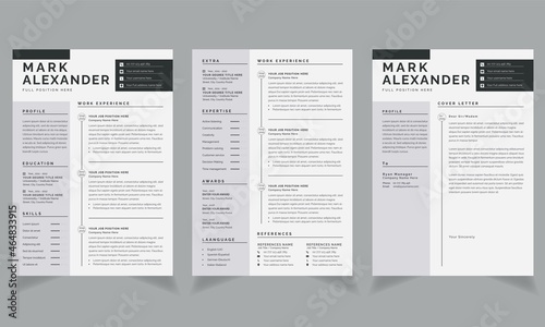 Creative CV resume templates Vector Design cover letter job applications white	 photo