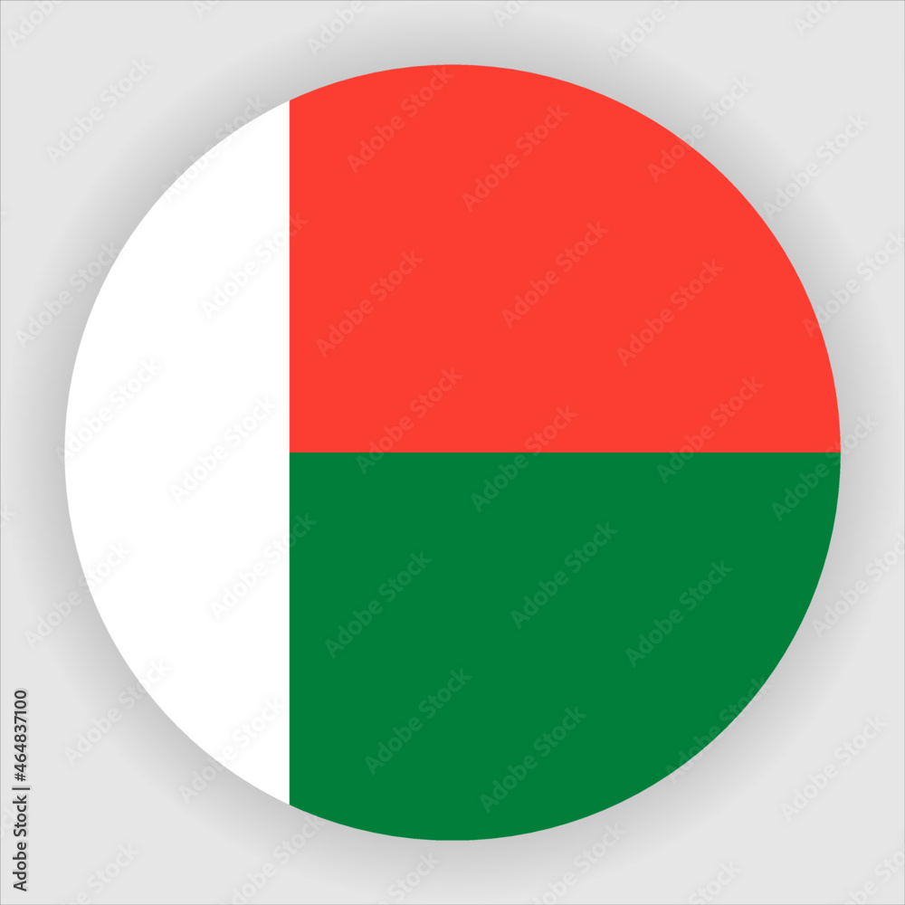 Madagascar Flat Rounded Country Flag button Icon Madagascar Flat Rounded Country Flag button Icon