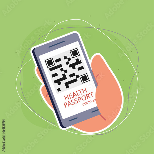hand with digital health passport