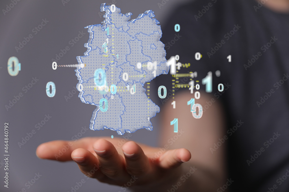 Abstract of germany map network, internet and global connection concept, Wire Frame 3D. Abstract of germany map network, internet and global connection concept, Wire Frame 3D.