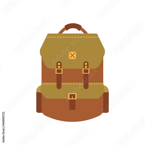 Backpack illustration. Vector illustration for stickers, stationery, decoration.