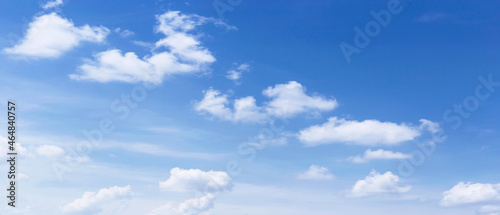 The sky is blue with beautiful clouds.