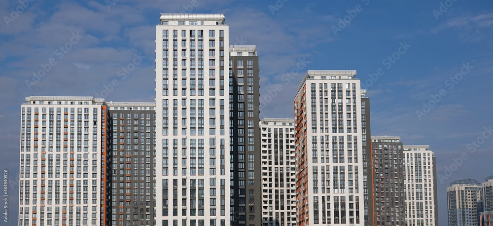 Fototapeta premium Urban high-rise buildings in the new quarter