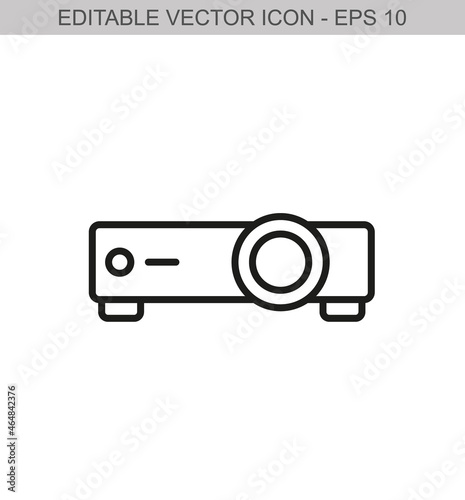 Overhead projector. Editable stroke line icon. Vector illustration photo