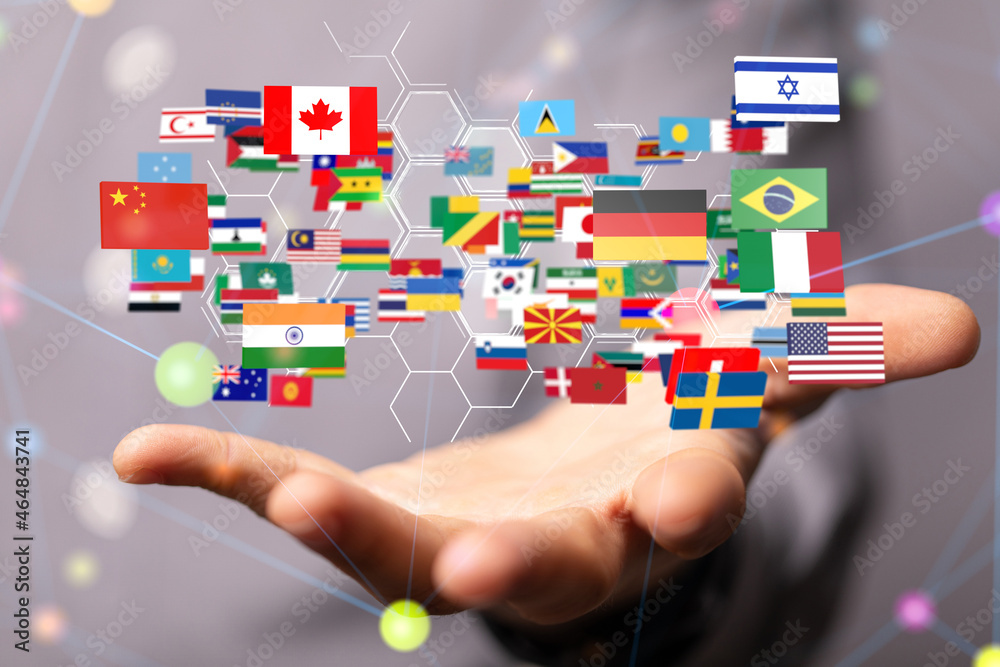 international counties flags - 3D realistic. international counties flags - 3D realistic.