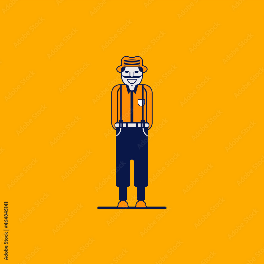 Funny, Cool, Geometric, Cartoon Hipster Standing Vector Character Illustration Funny, Cool, Geometric, Cartoon Hipster Standing Vector Character Illustration