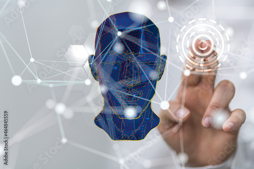 Human head cyber mind digit...