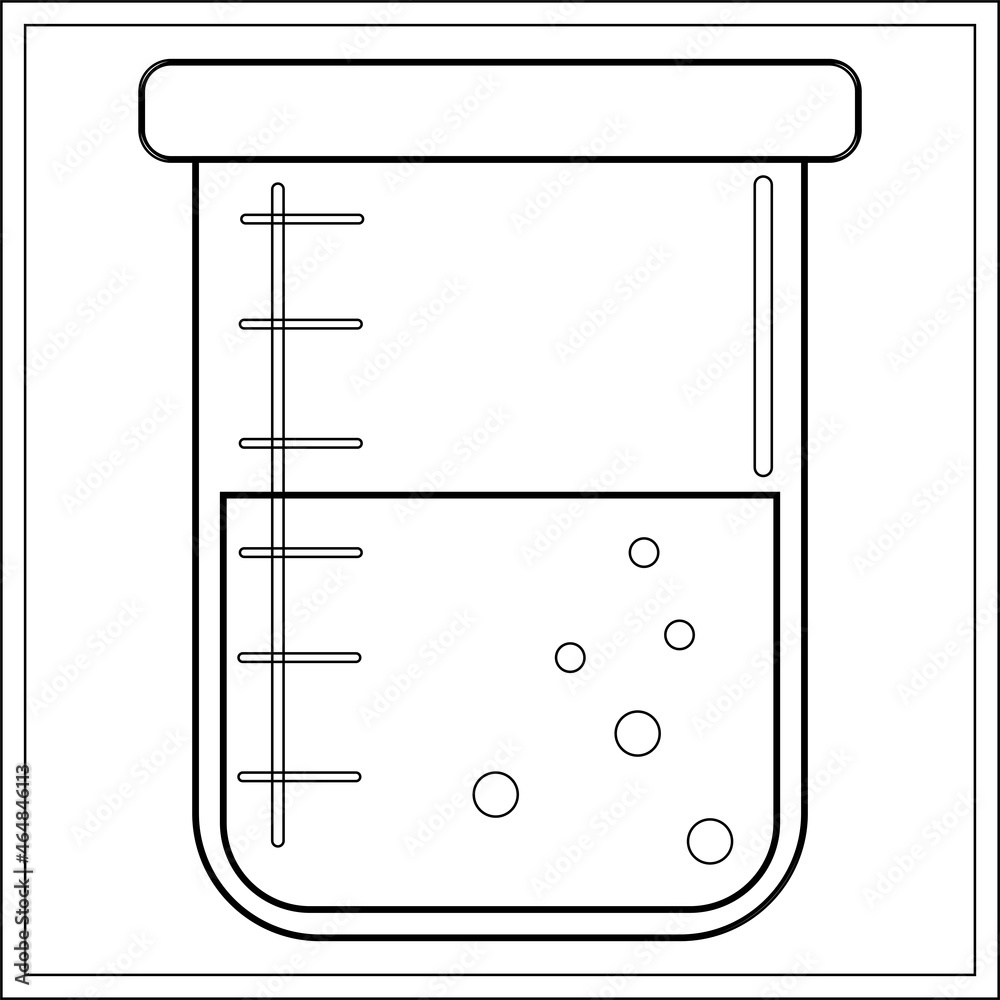 Vector illustration of a black line, bowls on a white background. Medical or chemical laboratory utensils, flask. Vector illustration of a black line, bowls on a white background. Medical or chemical laboratory utensils, flask.