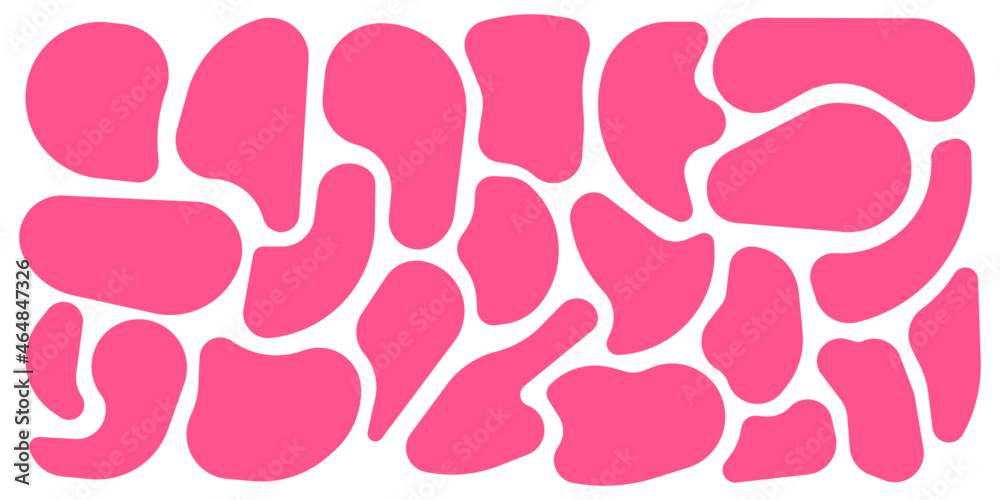 Set of modern pink abstract liquid shape Set of modern pink abstract liquid shape