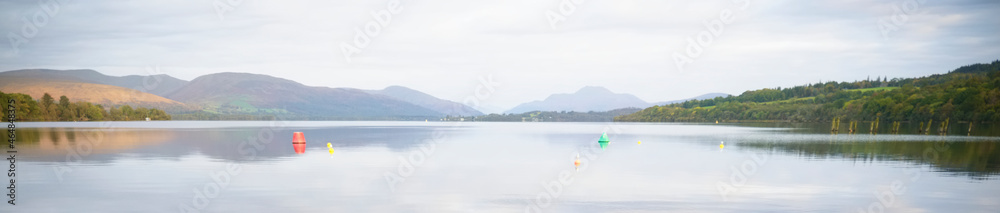 Mindfulness empty background with mountains at Loch Lomond