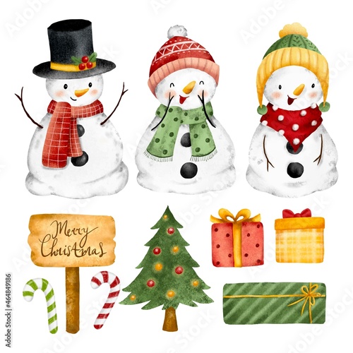 Set of Christmas snowman 