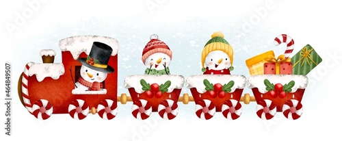 The snowman in the Christmas train 