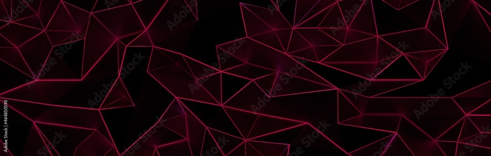 High resolution 3d abstract geometric magenta  background, triangle seamless